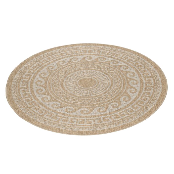 Comilla Rishi teppich indoor/outdoor rund Ø 120cm jute beige