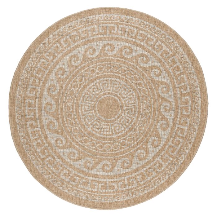 Comilla Rishi teppich indoor/outdoor rund Ø 120cm jute beige