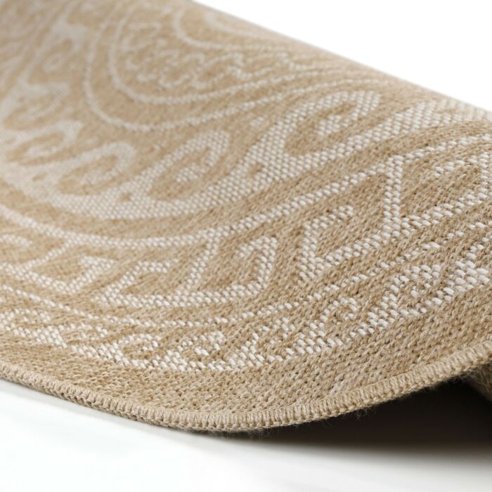 Comilla Rishi teppich indoor/outdoor rund Ø 120cm jute beige