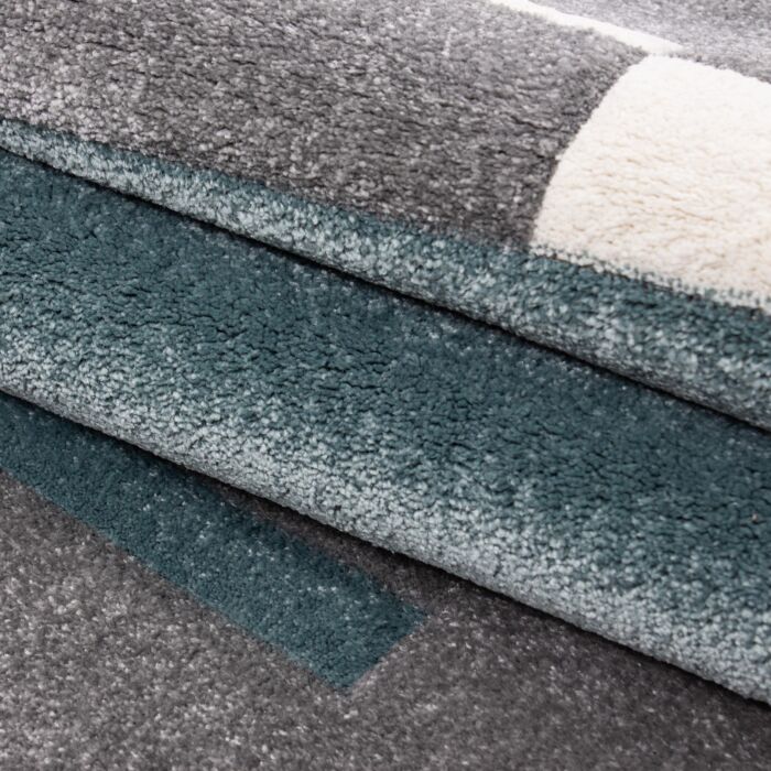 Hawaii Streifen teppich kurzflor rechteckig 80x150cm blau