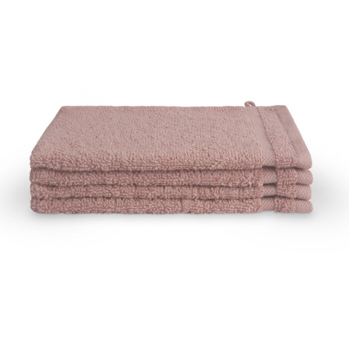 Bath Basics waschlappen/waschhandschuh 16x21cm altrosa (4 stück)