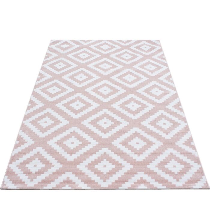 Plus Rhombus teppich kurzflor rechteckig 160x230cm rosa