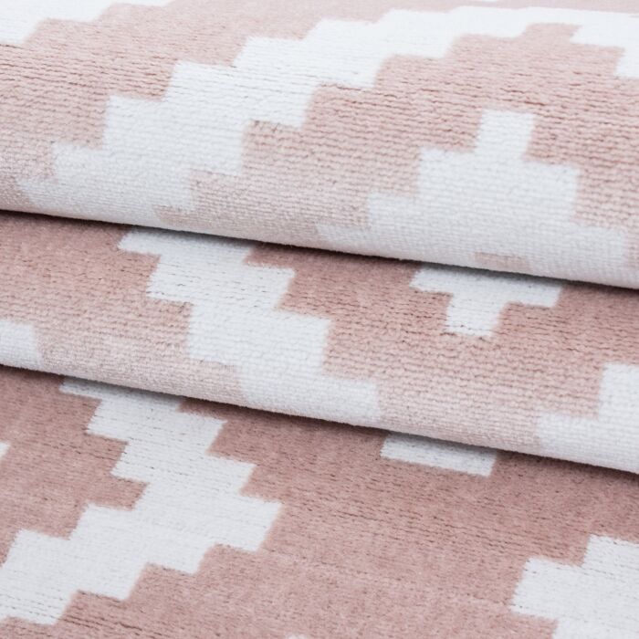 Plus Rhombus teppich kurzflor läufer 80x300cm rosa