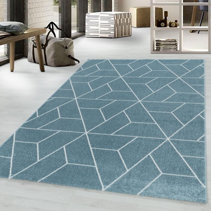 Efor Korz teppich kurzflor rechteckig 80x150cm blau