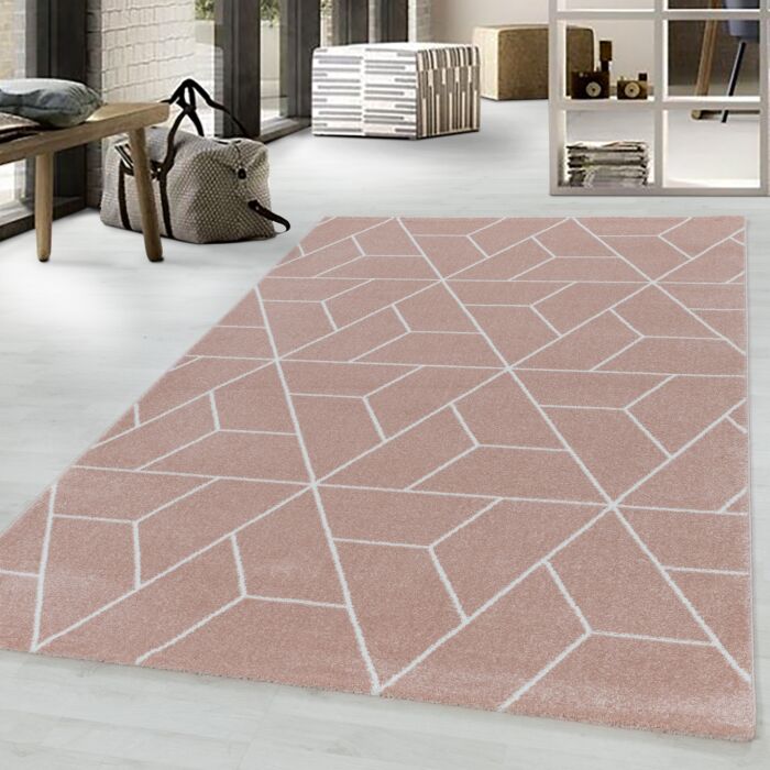 Efor Korz teppich kurzflor läufer 80x250cm rose