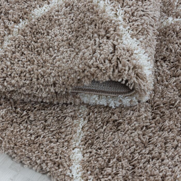 Salsa Shaggy teppich hochflor rund Ø 160cm beige
