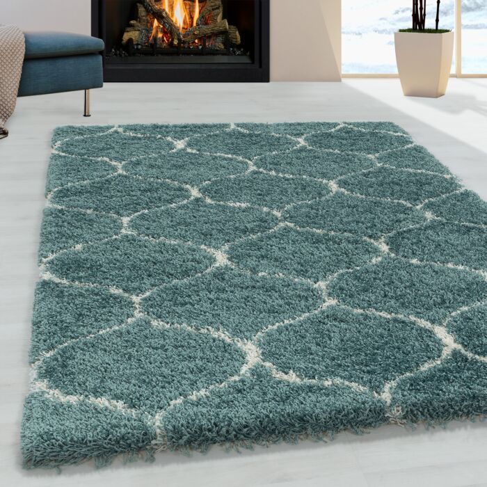 Salsa Shaggy teppich hochflor rechteckig 60x110cm blau