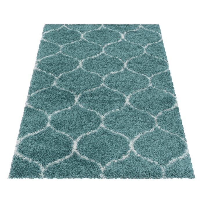 Salsa Shaggy teppich hochflor rechteckig 60x110cm blau