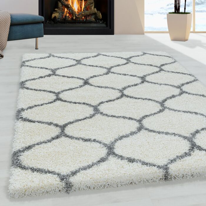 Salsa Shaggy teppich hochflor läufer 80x250cm creme