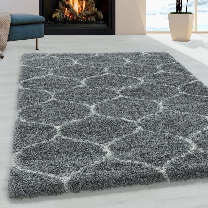 Salsa Shaggy teppich hochflor rechteckig 140x200cm grau