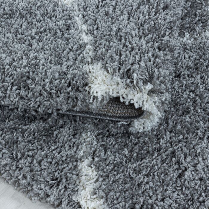 Salsa Shaggy teppich hochflor rund Ø 80cm grau