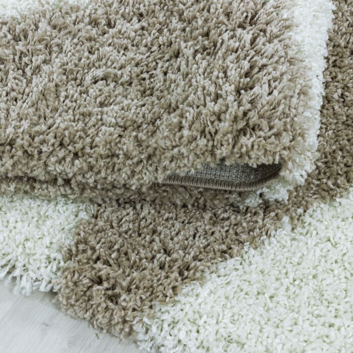 Tango Shaggy teppich hochflor rund Ø 80cm beige