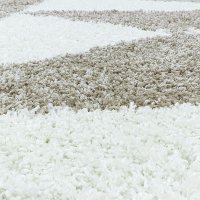 Tango Shaggy teppich hochflor rund Ø 80cm beige