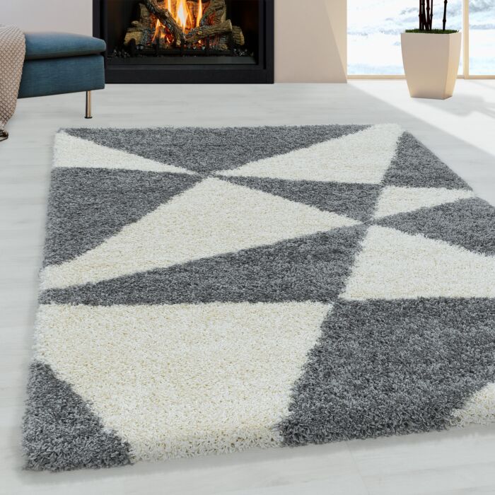 Tango Shaggy teppich hochflor rechteckig 140x200cm grau