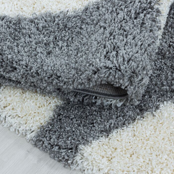 Tango Shaggy teppich hochflor rund Ø 80cm grau