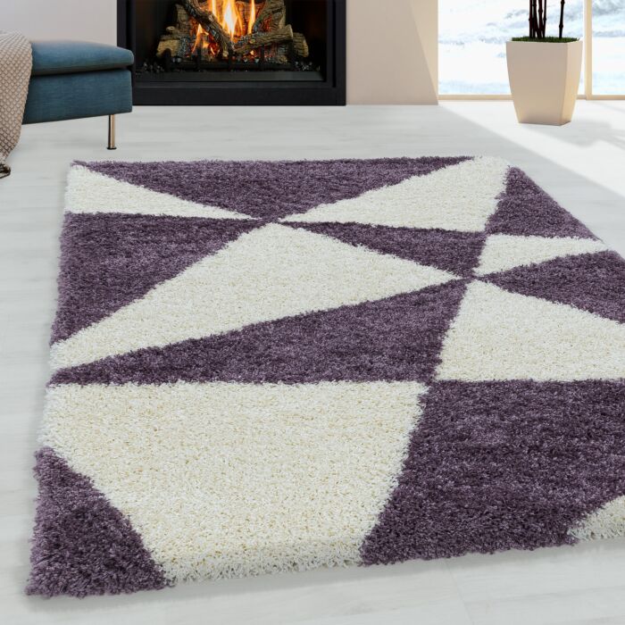 Tango Shaggy teppich hochflor rechteckig 160x230cm lila
