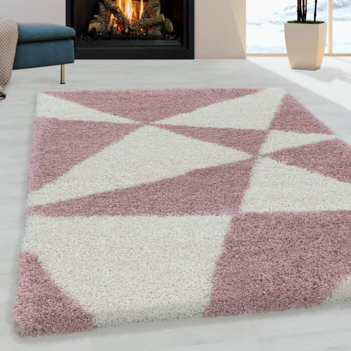 Tango Shaggy teppich hochflor rechteckig 140x200cm rose