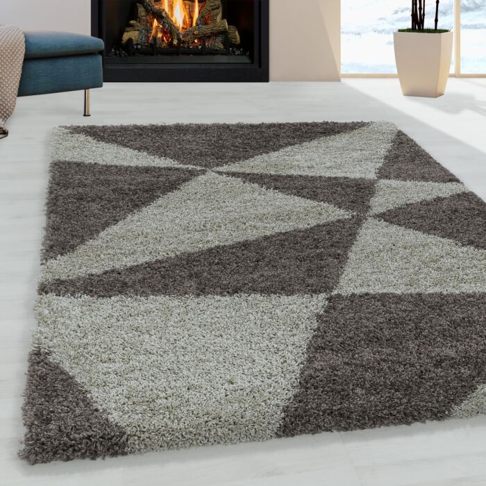 Tango Shaggy teppich hochflor rechteckig 160x230cm taupe