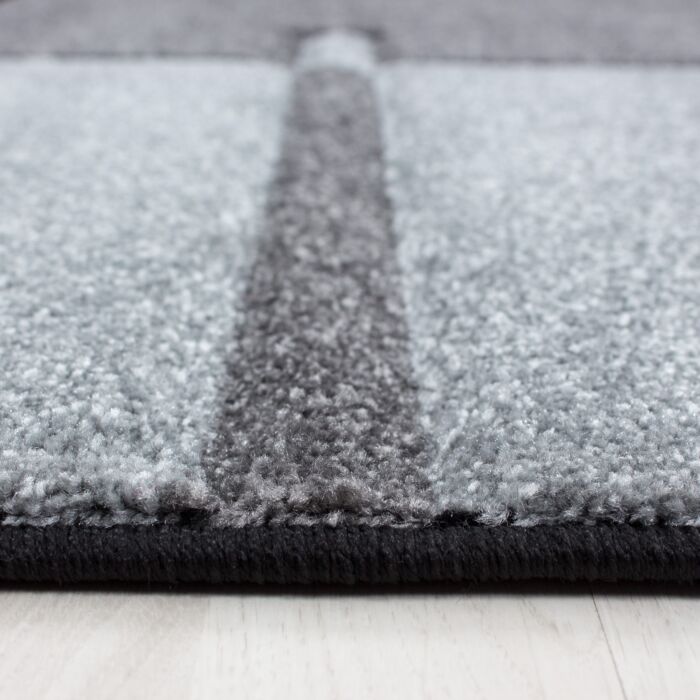 Hawaii Streifen teppich kurzflor rechteckig 200x290cm grau