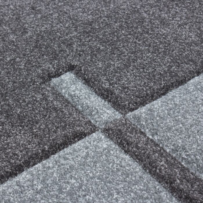 Hawaii Streifen teppich kurzflor rechteckig 200x290cm grau