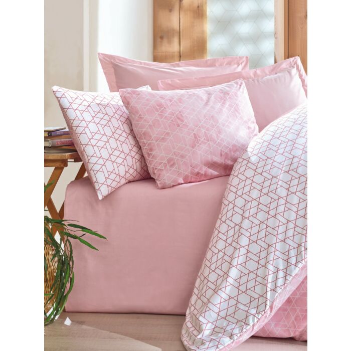 Minimal bettwäsche-set 200x220cm baumwolle renforce best pink