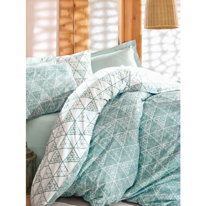 Minimal bettwäsche-set 200x220cm baumwolle renforce sole minzgrün