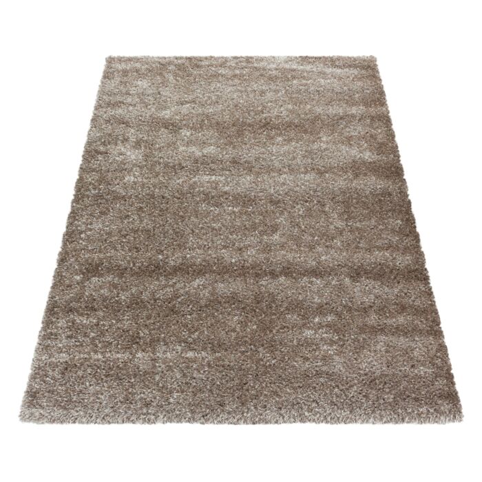 Brilliant Shaggy teppich hochflor läufer 80x250cm taupe