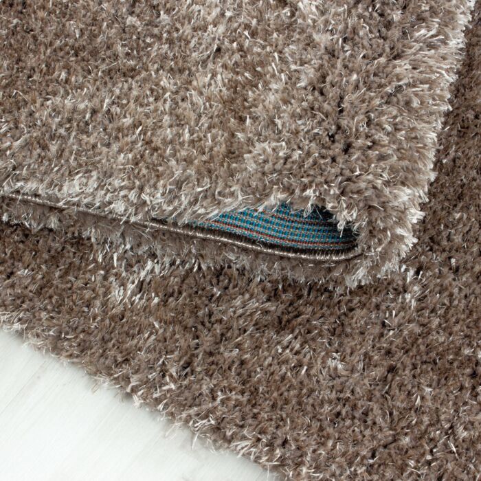 Brilliant Shaggy teppich hochflor läufer 80x250cm taupe