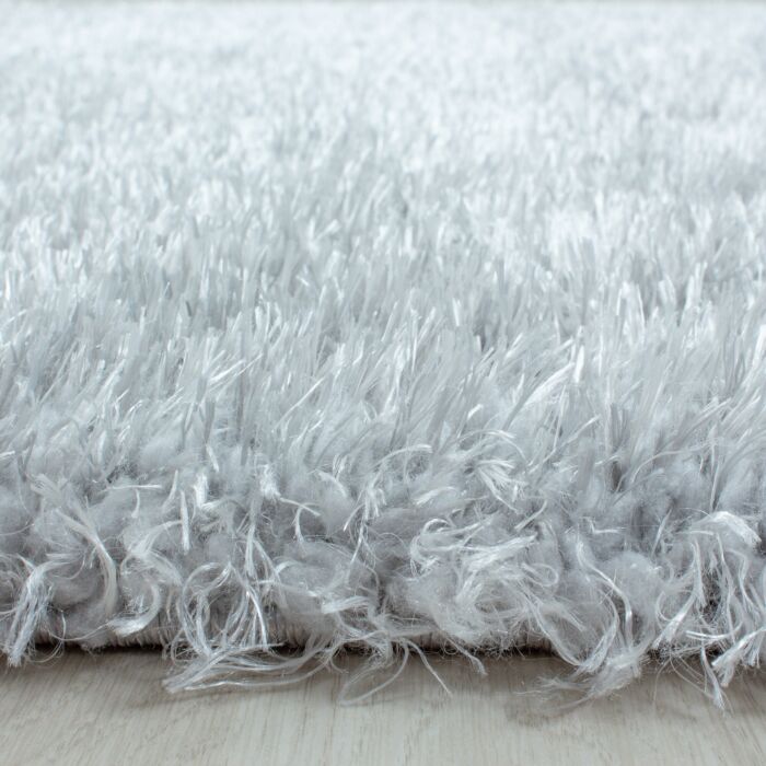 Brilliant Shaggy teppich hochflor rund Ø 120cm silberfarbe