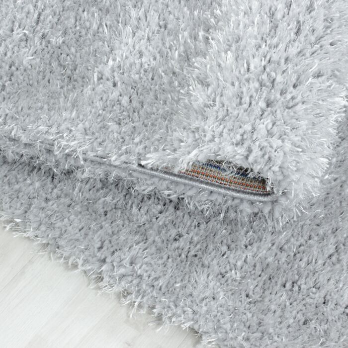 Brilliant Shaggy teppich hochflor rund Ø 120cm silberfarbe