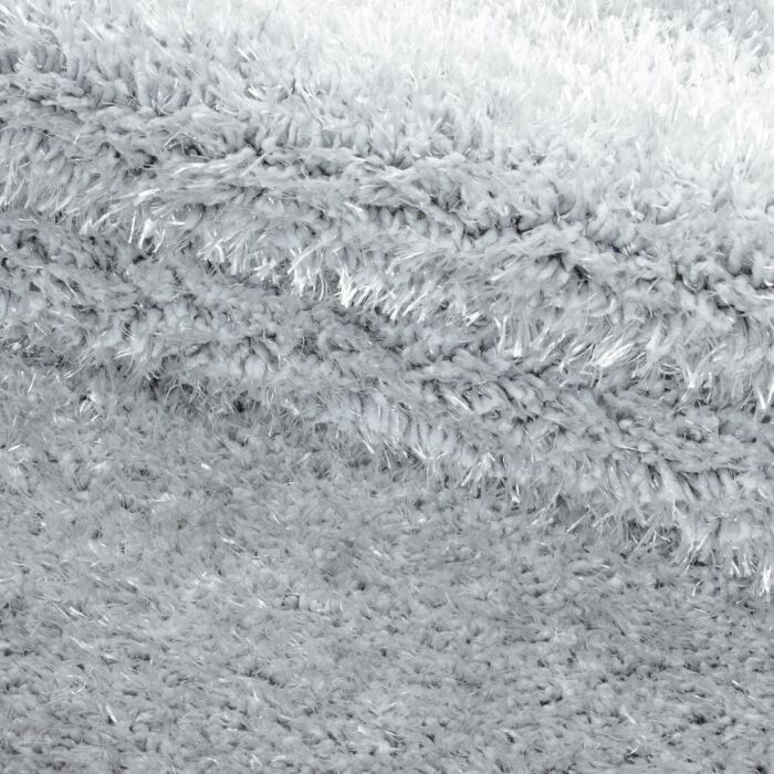 Brilliant Shaggy teppich hochflor rund Ø 120cm silberfarbe