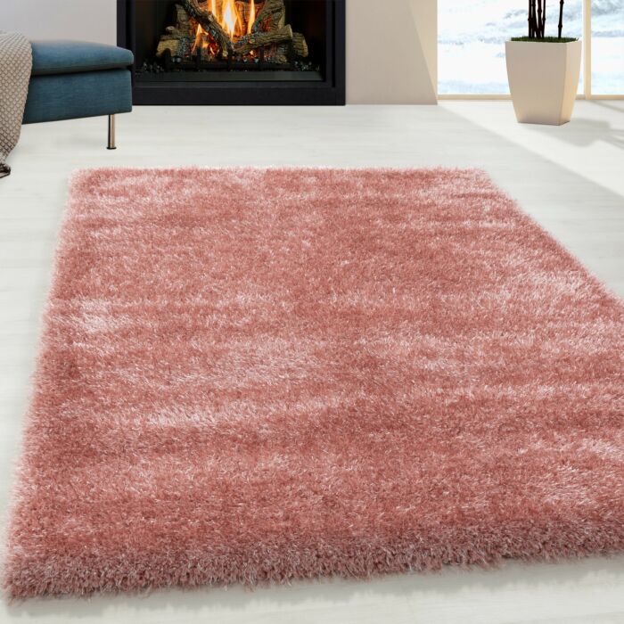 Brilliant Shaggy teppich hochflor rechteckig 80x150cm rose