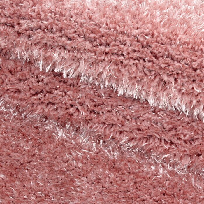 Brilliant Shaggy teppich hochflor rund Ø 120cm rose