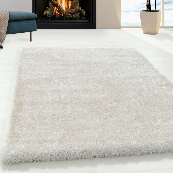 Brilliant Shaggy teppich hochflor läufer 80x250cm naturfarbe