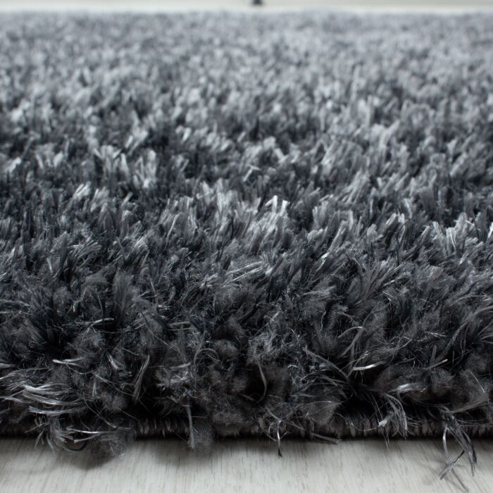 Brilliant Shaggy teppich hochflor läufer 80x250cm grau