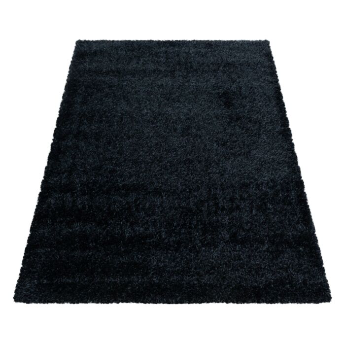 Brilliant Shaggy teppich hochflor läufer 80x250cm schwarz