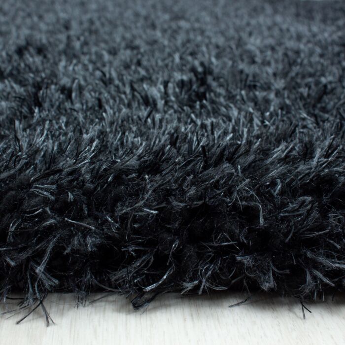 Brilliant Shaggy teppich hochflor läufer 80x250cm schwarz