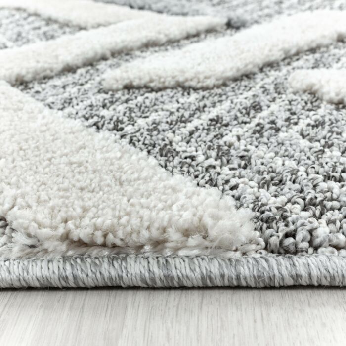 Pisa Zigzag teppich hochflor rechteckig 140x200cm grau