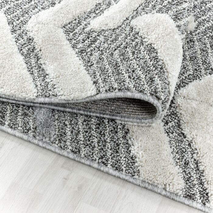 Pisa Zigzag teppich hochflor rechteckig 140x200cm grau