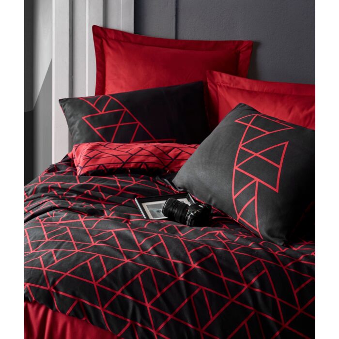 Dark bettwäsche-set 200x220cm baumwolle renforce shadow bordeaux