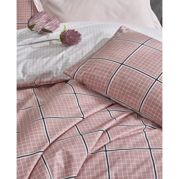 Minimal bettwäsche-set 200x220cm baumwolle renforce ronny pink