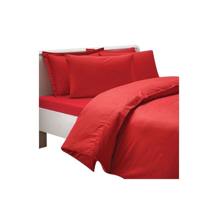 Basic saten bettwäsche-set 200x220cm rot