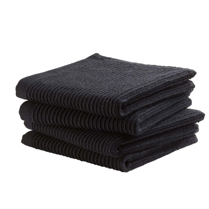 DDDDD Basic UNI spültuch 30x30cm schwarz (4 stück)