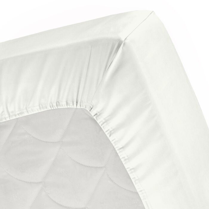 Cinderella Sundays spannbettlaken 100x200cm satin elfenbeinweiß (bis 25cm)