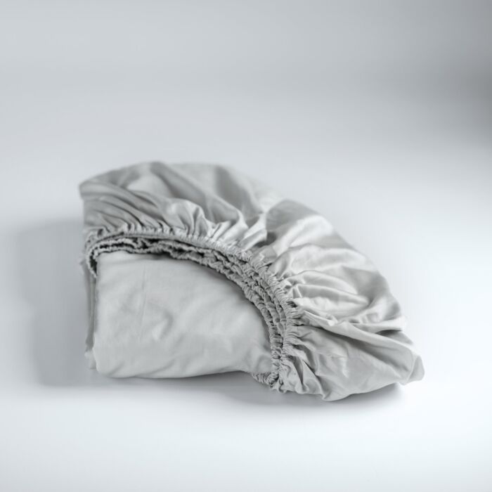 Cinderella Sundays spannbettlaken 200x210cm satin hellgrau (bis 25cm)