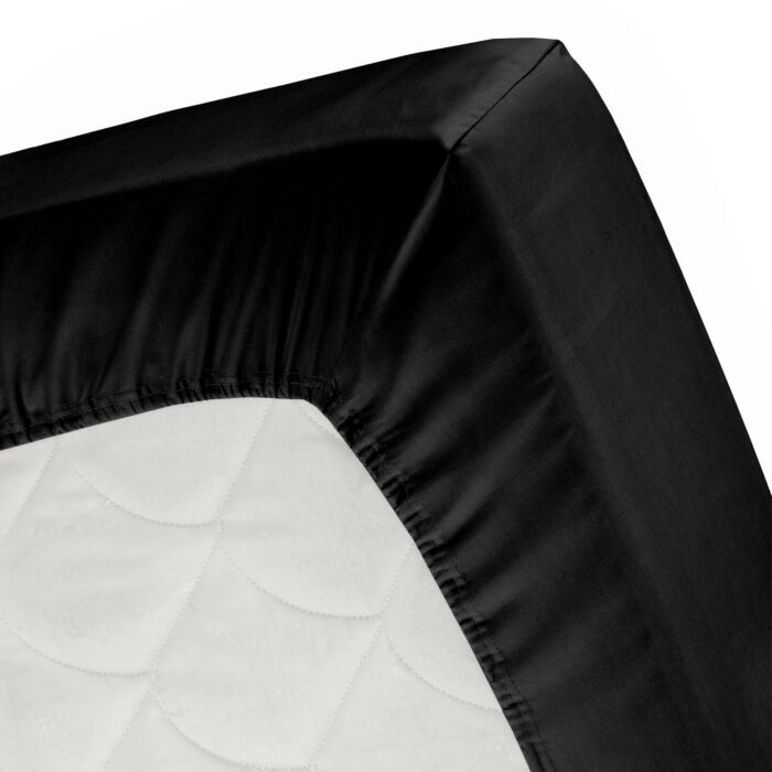 Cinderella Sundays spannbettlaken 180x220cm satin schwarz (bis 25cm)