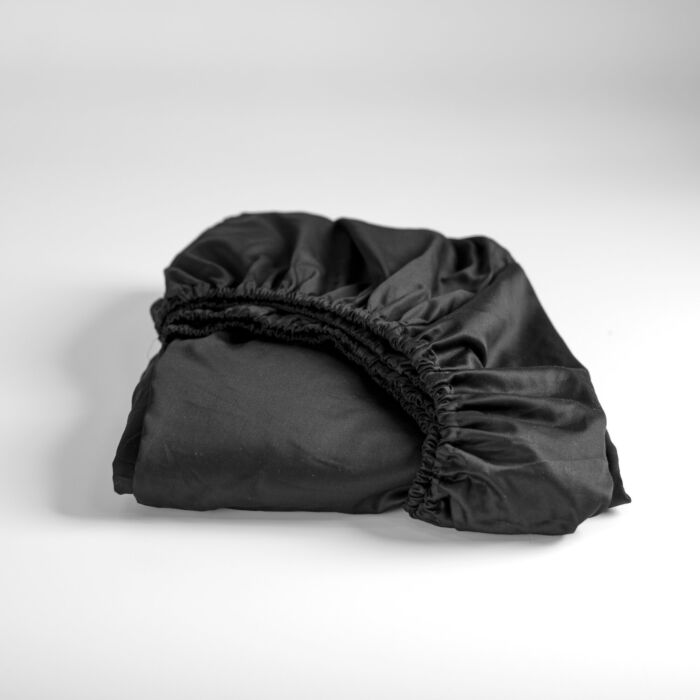 Cinderella Sundays spannbettlaken 180x220cm satin schwarz (bis 25cm)