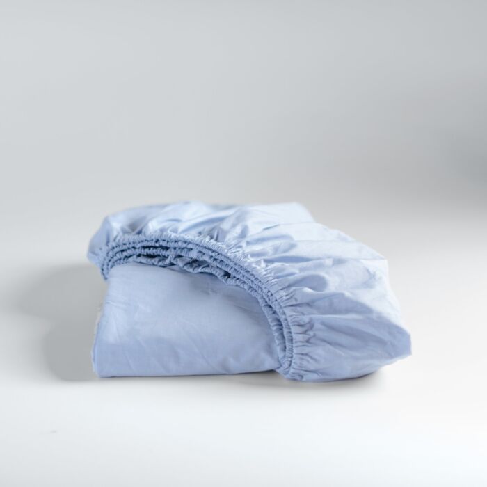 Cinderella Sundays spannbettlaken 100x200cm satin weiches blau (bis 25cm)