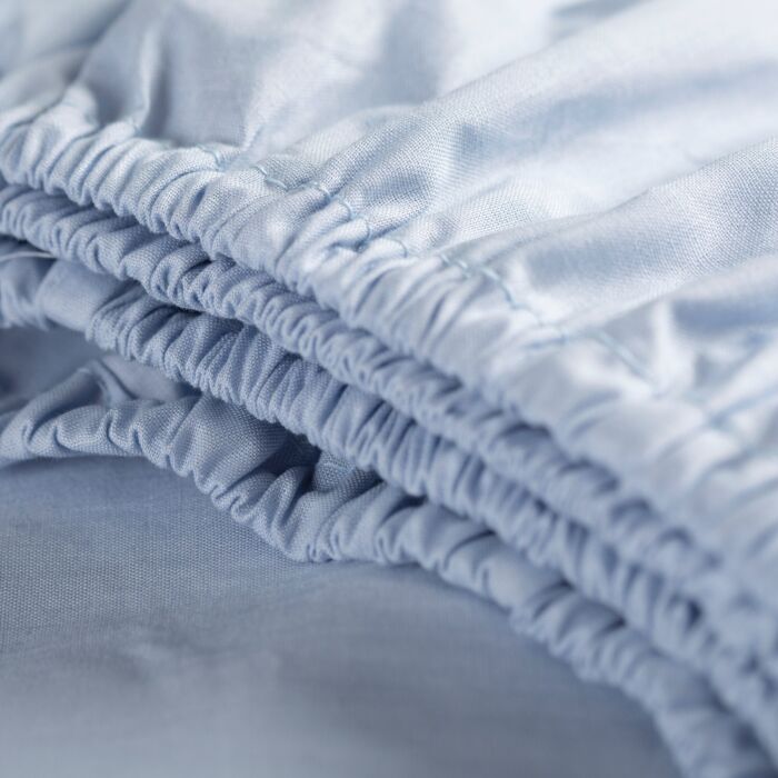 Cinderella Sundays spannbettlaken 180x210cm satin weiches blau (bis 25cm)