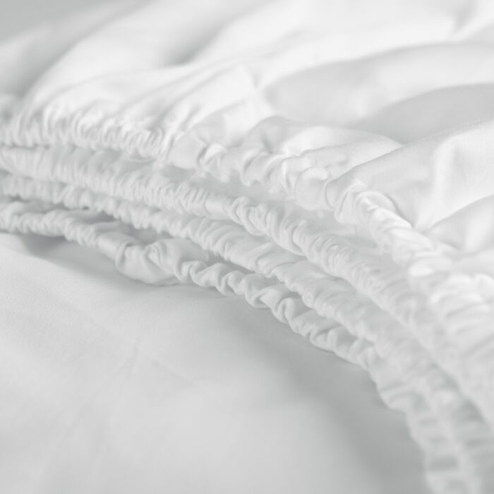 Cinderella Sundays single splittopper spannbettlaken 200x220cm satin weiß (bis 15cm)